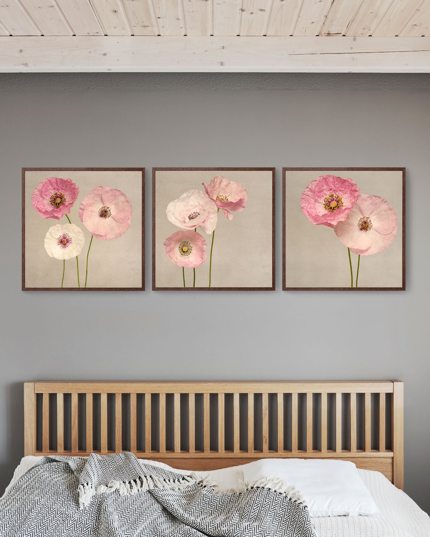Poppy Art - Set of 3 Pink Poppy Flower Prints – Rocky Top Studio