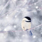 Set of 4 Prints, Bird Wall Art Set "Chickadees in Snow"