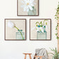 set of 3 white floral photography prints